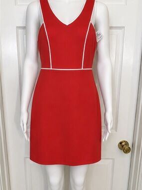Gretchen Scott Designs Red Mini Dress with White Piping size XS